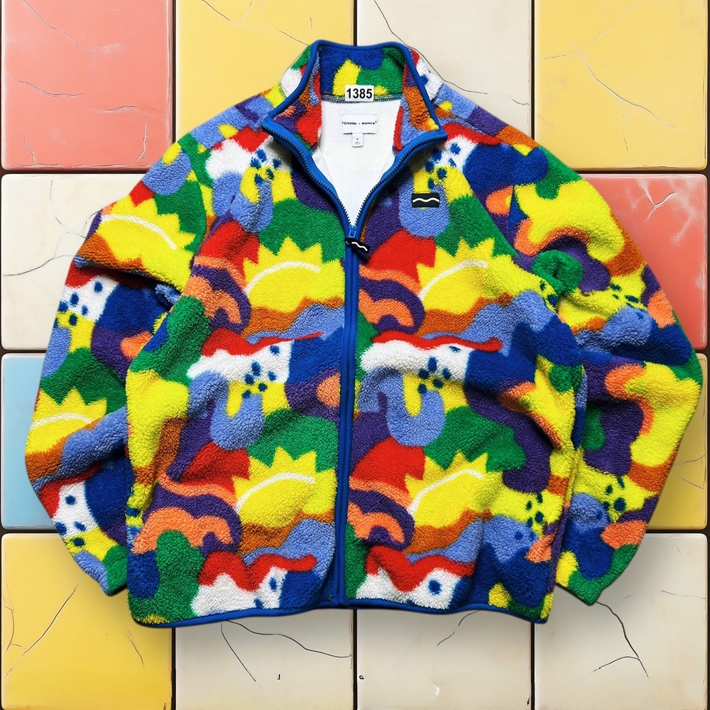 Crayola Kohl's Jacket Adult L Rainbow Fleece Adaptive Full Zip Limited Ed Art